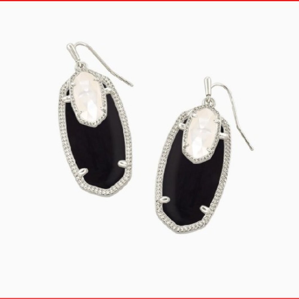 Kendra Scott Emmy Earrings in Black and White Clear